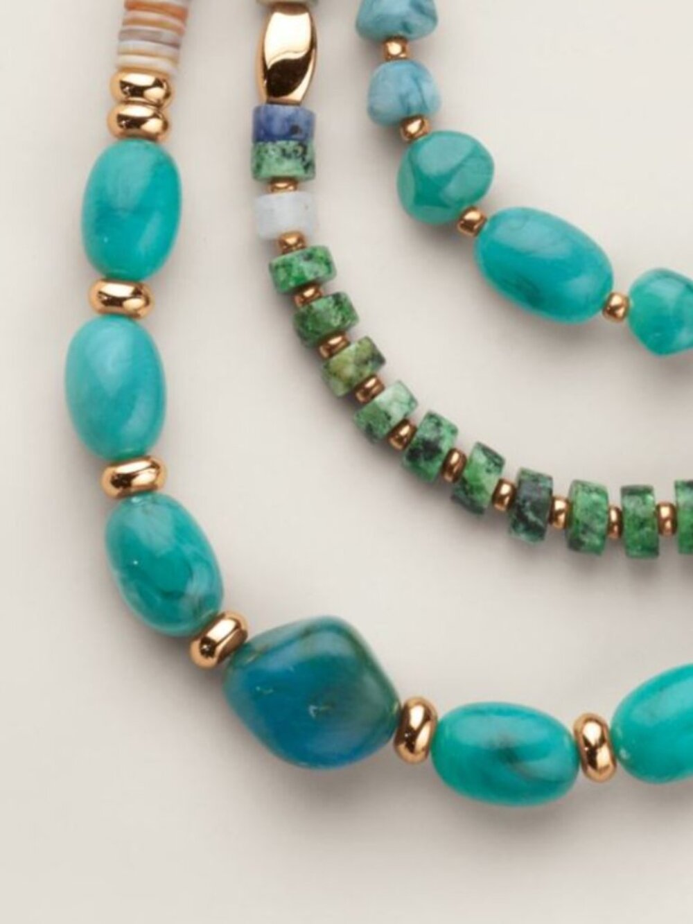 Turquoise Blue Layered Necklace - Picture 2 of 2